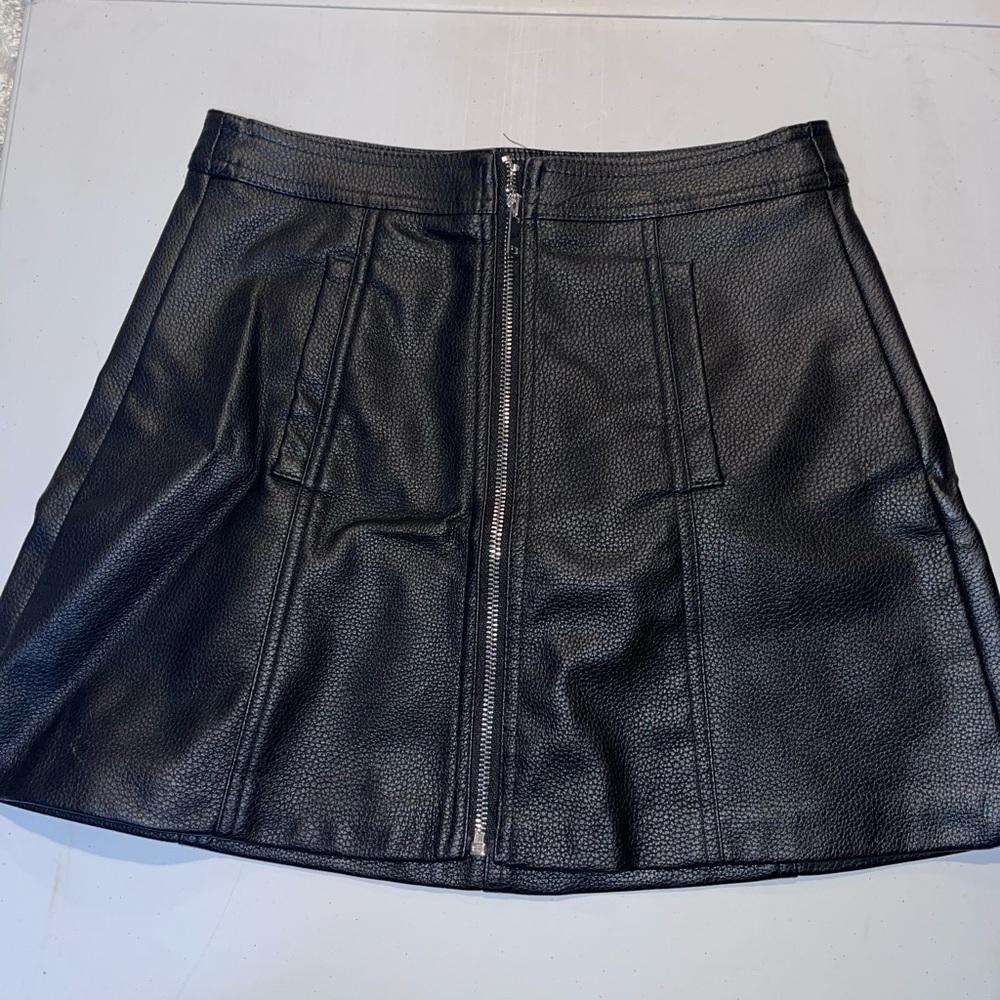 Bershka Black Textured Mini Skirt